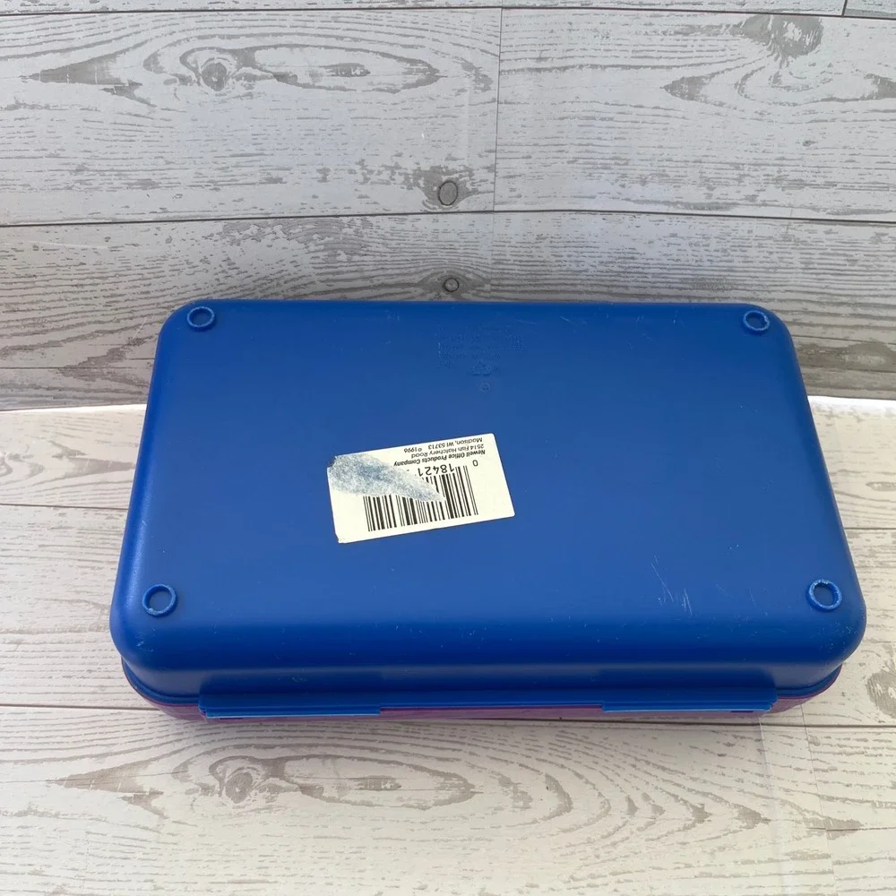 Vintage‎ SpaceMaker Pencil Box Purple Blue 90s Retro School Supply Newell 1996